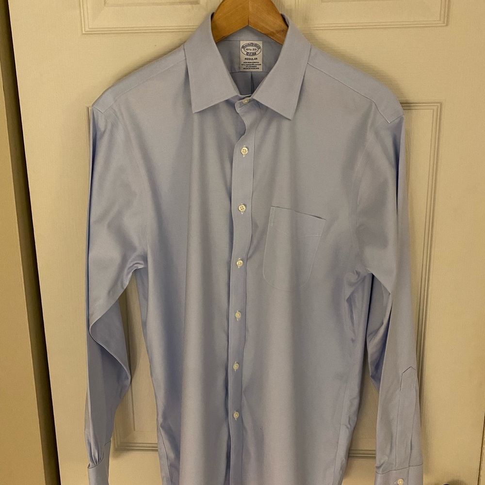 Brooks Bros Regent Fit Blue Dress Shirt 15.5x33
